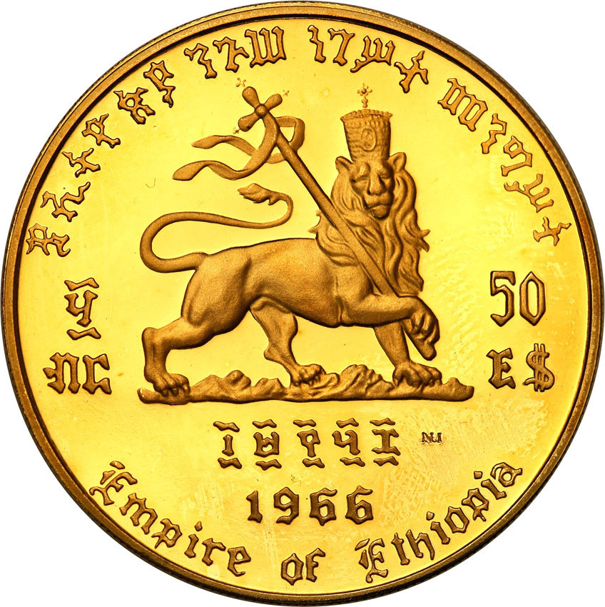 Etiopia Haile Selassie 50 dolarów 1966 - Rzadsze
